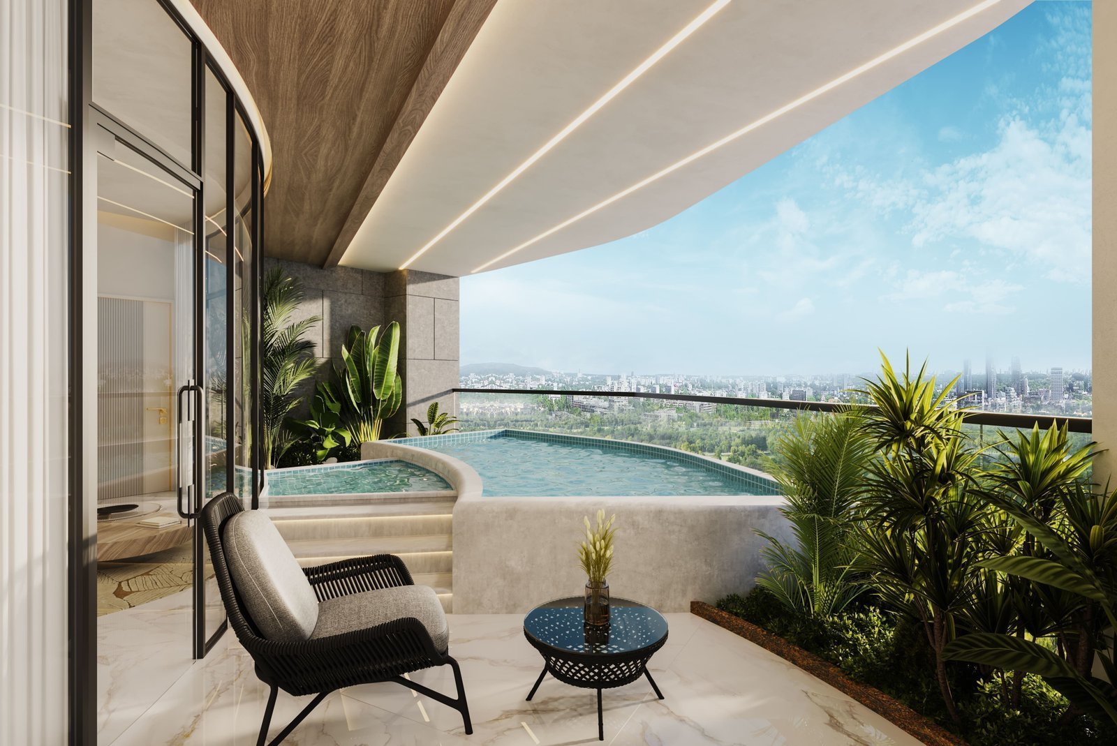 Balcony with plunge pool